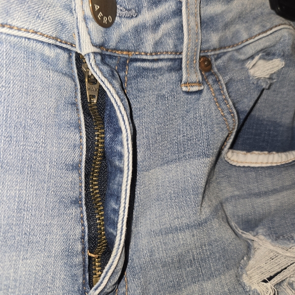 Aeropostale Faded Blue Ripped Jean Shorts - Picture 3 of 5